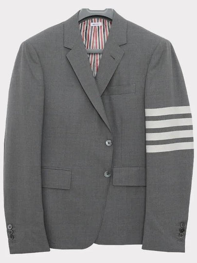 4-Bar Plain Weave High Armhole Sport Jacket Medium Grey - THOM BROWNE - BALAAN 2