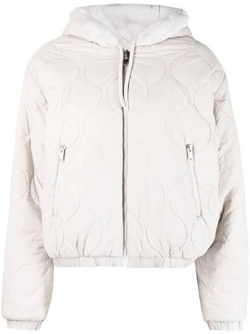 Women's Reversible Quilted Eaton Fur Jacket White - MOOSE KNUCKLES - BALAAN 1