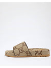 Maxi GG Canvas Slide Sandals Beige - GUCCI - BALAAN 2