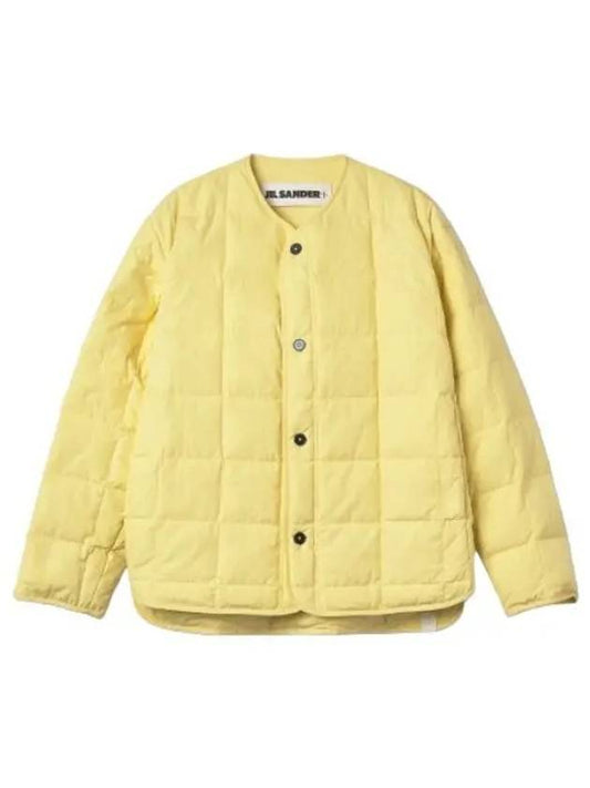 Quilted Button Jacket Bright Yellow Jumper - JIL SANDER - BALAAN 1