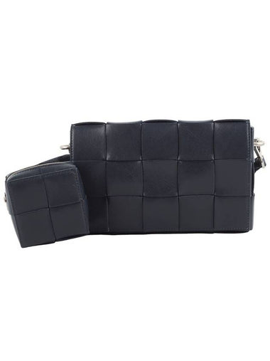 741777 Intrecciato Pouch Cassette Cross Bag Navy 34313 - BOTTEGA VENETA - BALAAN 1