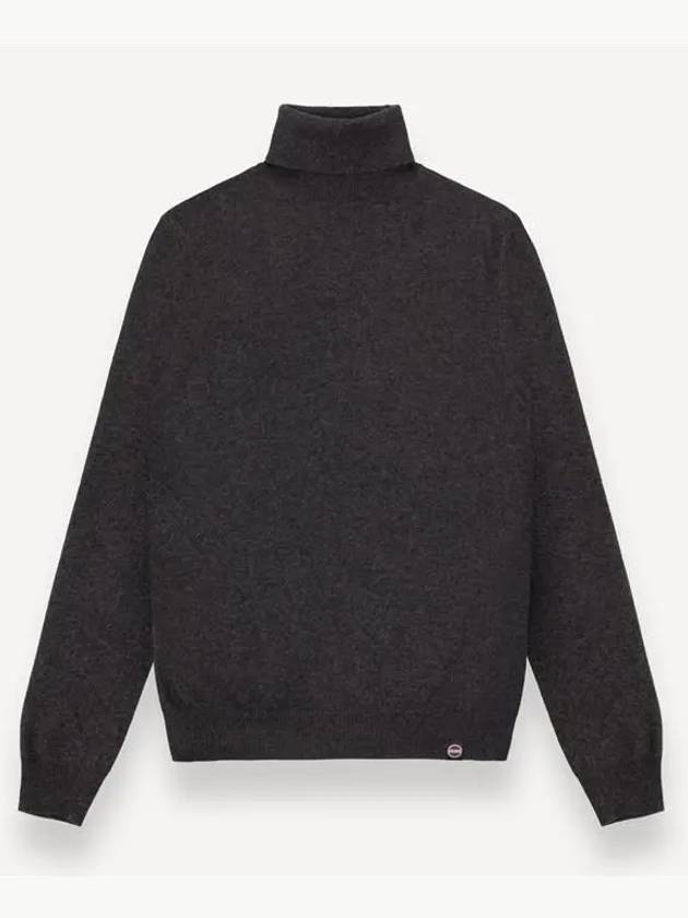 Le Logo Patch Cashmere Blend Turtleneck Knit Dark Gray - COLMAR - BALAAN 1