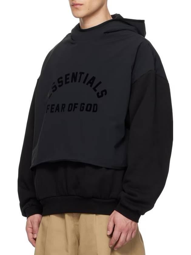 Nylon Fleece Hoodie Black - FEAR OF GOD ESSENTIALS - BALAAN 5