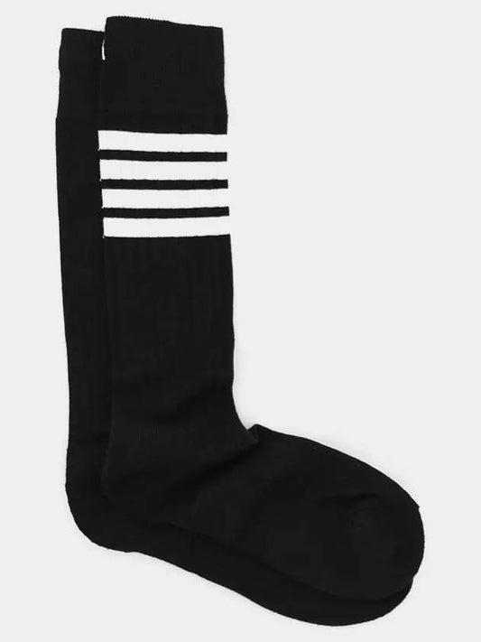 4-Bar Athletic Mid Calf Cotton Socks Black - THOM BROWNE - BALAAN 2