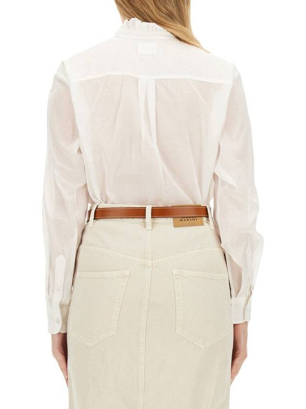 Gamble Organic Cotton Shirt White - ISABEL MARANT ETOILE - BALAAN 5