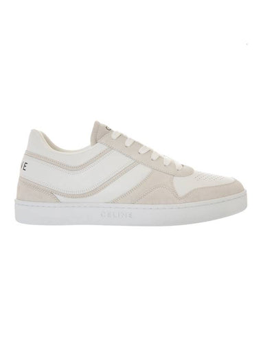 Suede Trainer Low-Top Sneakers White Beige - CELINE - BALAAN 1