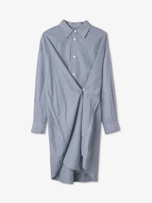 Seen Stripe Cotton Shirt Midi Dress Blue - ISABEL MARANT - BALAAN 2