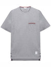 Men's Medium Weight Jersey Tipped Pocket Crewneck Short Sleeve T-Shirt Light Grey - THOM BROWNE - BALAAN 2