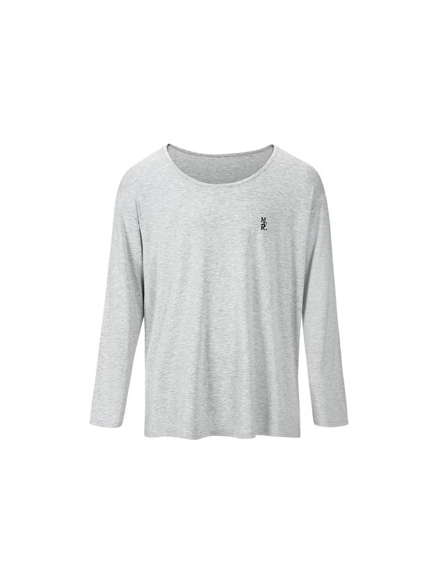 Unisex MVR Logo Wide U-neck Long Sleeve T-Shirt Gray - MAVRK - BALAAN 2