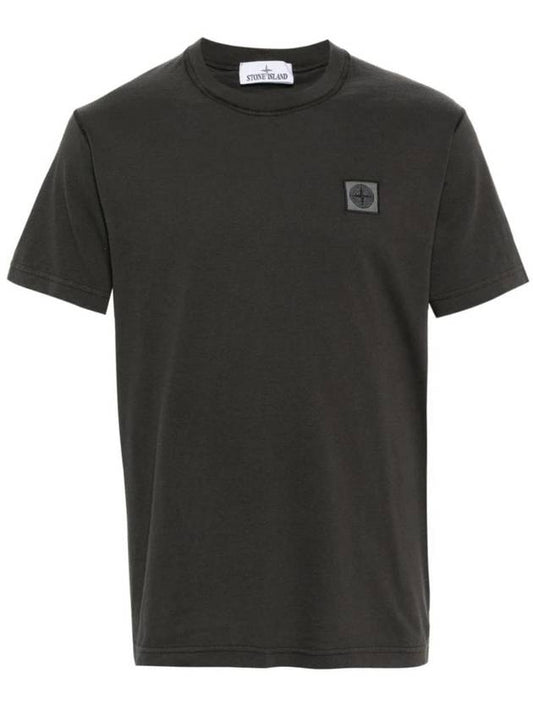 Organic Cotton Short Sleeve T-Shirt Dark Grey - STONE ISLAND - BALAAN 1