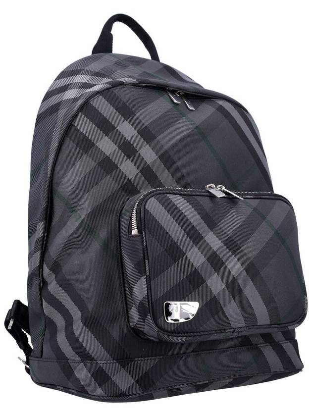 Grid Check Backpack Charcoal - BURBERRY - BALAAN 3