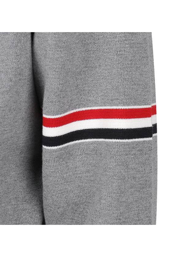 Cotton Milano Armband Zip Up Hoodie Light Grey - THOM BROWNE - BALAAN 8