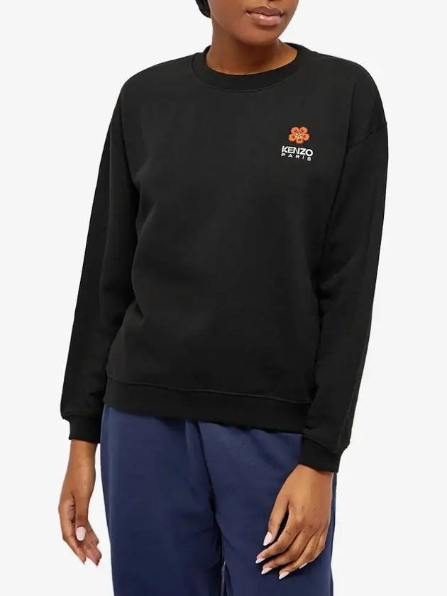 Boke Flower Embroidery Cotton Sweatshirt Black - KENZO - BALAAN 5