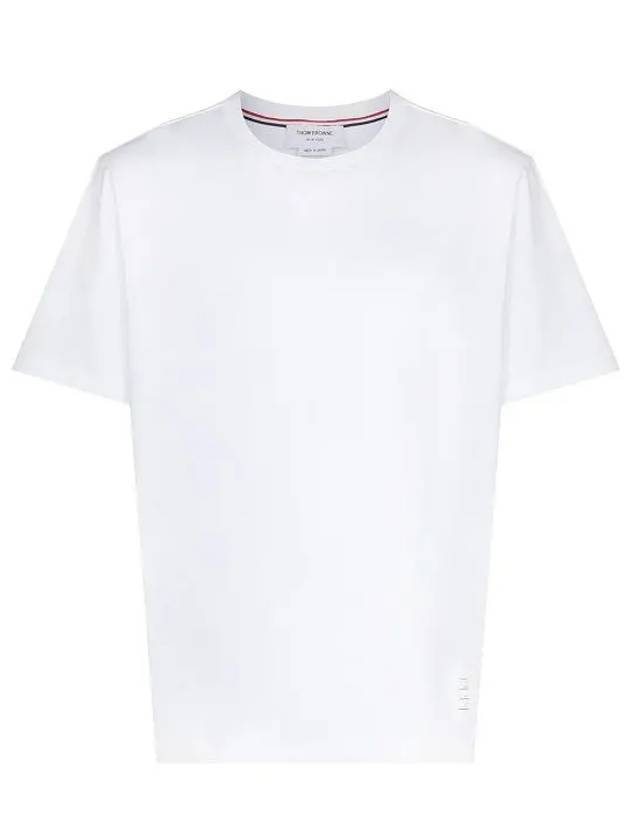 Men's Side Slit Relaxed Short Sleeve T-Shirt White - THOM BROWNE - BALAAN 3