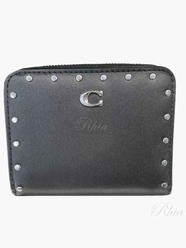 Rivets Half Wallet Black - COACH - BALAAN 2