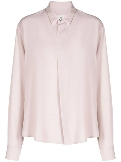 Button Silk Blend Long Sleeve Shirt Powder Pink - AMI - BALAAN 2