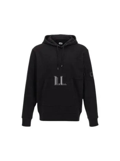 Diagonal Raised Fleece Lens Hoodie Black - CP COMPANY - BALAAN 2