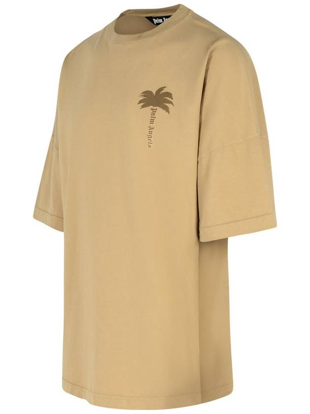 Palm Angels Beige Cotton T-Shirt - PALM ANGELS - BALAAN 2