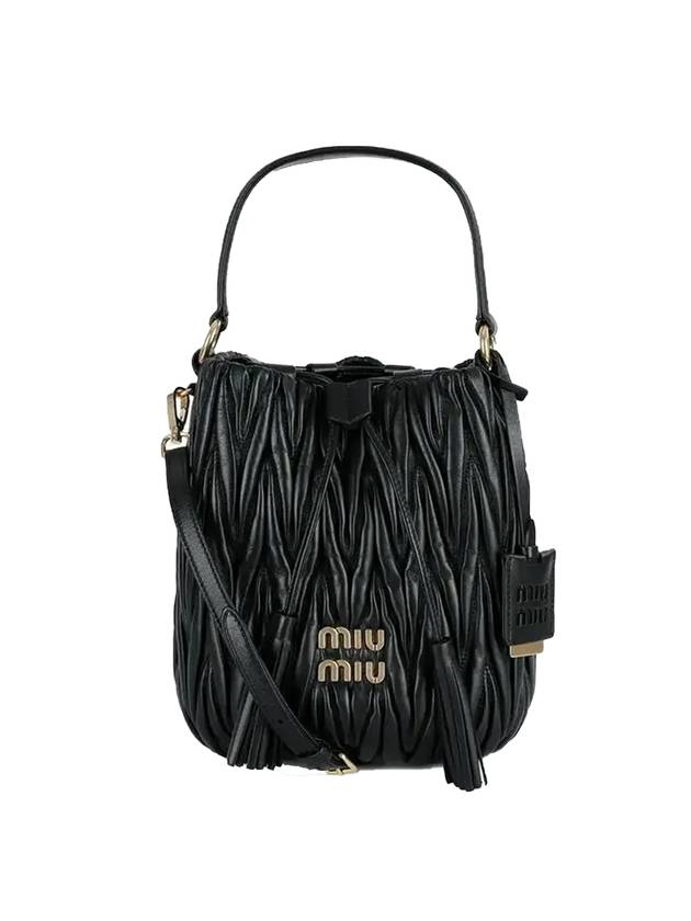 Matelasse Nappa Leather Bucket Bag Black - MIU MIU - BALAAN 1