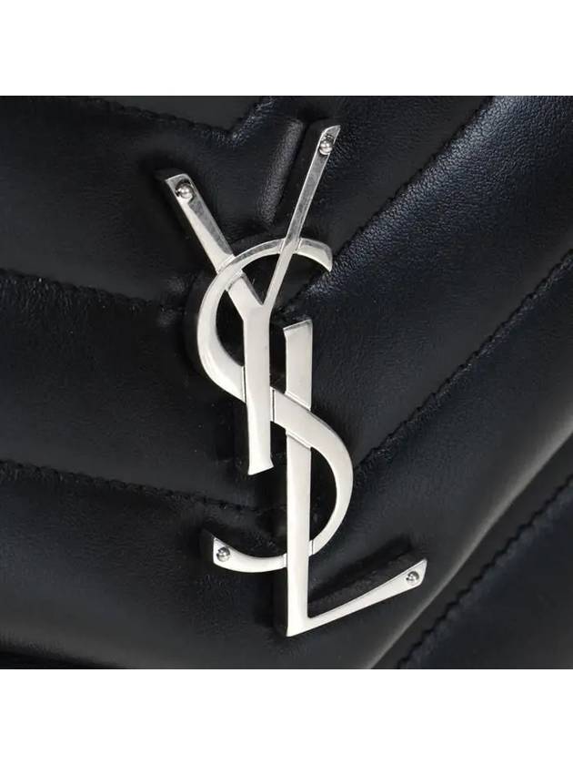 Silver Monogram Loulou Matelasse Y Leather Medium Shoulder Bag Black - SAINT LAURENT - BALAAN 8