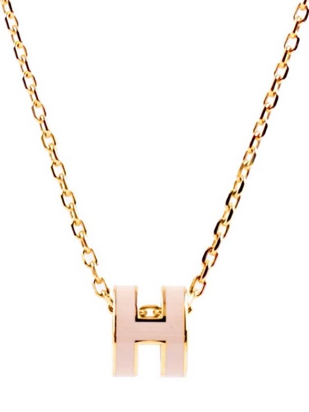 Mini Pop H Pendant Necklace Gold Rose Dragee - HERMES - BALAAN 1