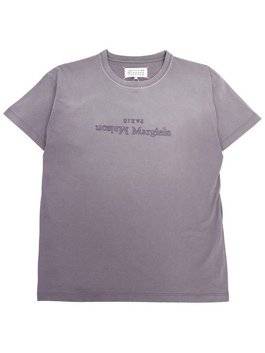 Reverse Logo Short Sleeve T-Shirt Washed Purple - MAISON MARGIELA - BALAAN 2