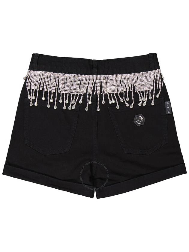 Philipp Plein Rhinestone Fringes Hot Denim Hot Pants, Waist Size 26" - PHILIPP PLEIN - BALAAN 2