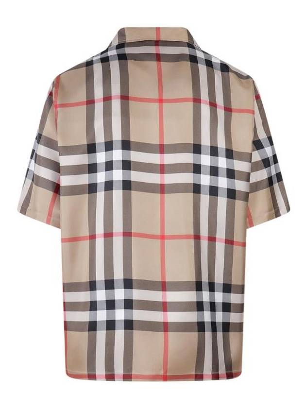 Vintage Check Silk Short Sleeve Shirt Archive Beige - BURBERRY - BALAAN 3