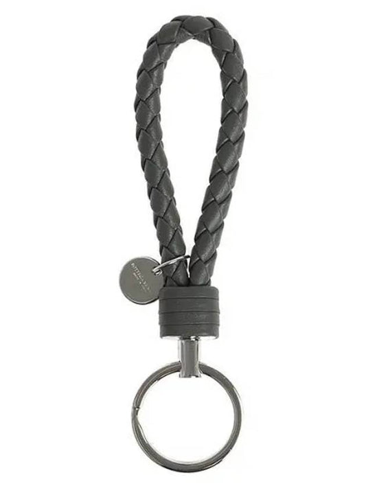 Intrecciato Leather Key Holder Grey - BOTTEGA VENETA - BALAAN 2