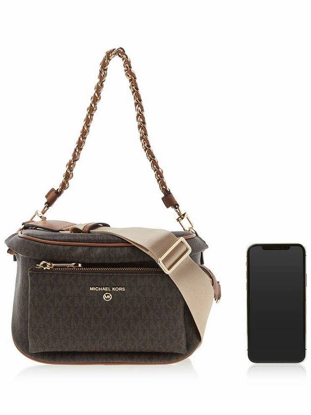 Slater Monogram Print Cross Bag Brown - MICHAEL KORS - BALAAN 7