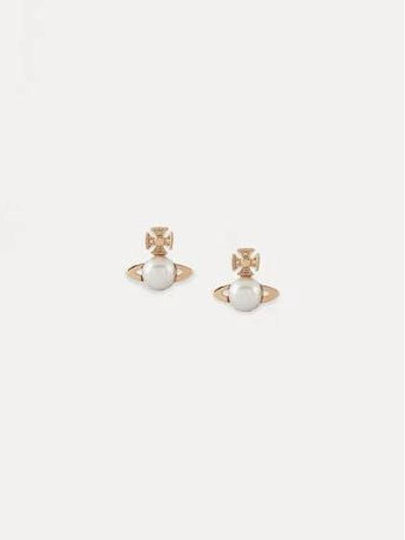 Balvina Pearl Earrings Pink Gold - VIVIENNE WESTWOOD - BALAAN 2