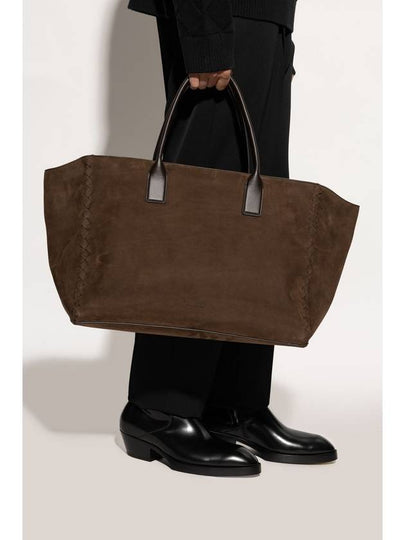 Bottega Veneta Suede Shopper Bag, Men's, Brown - BOTTEGA VENETA - BALAAN 2