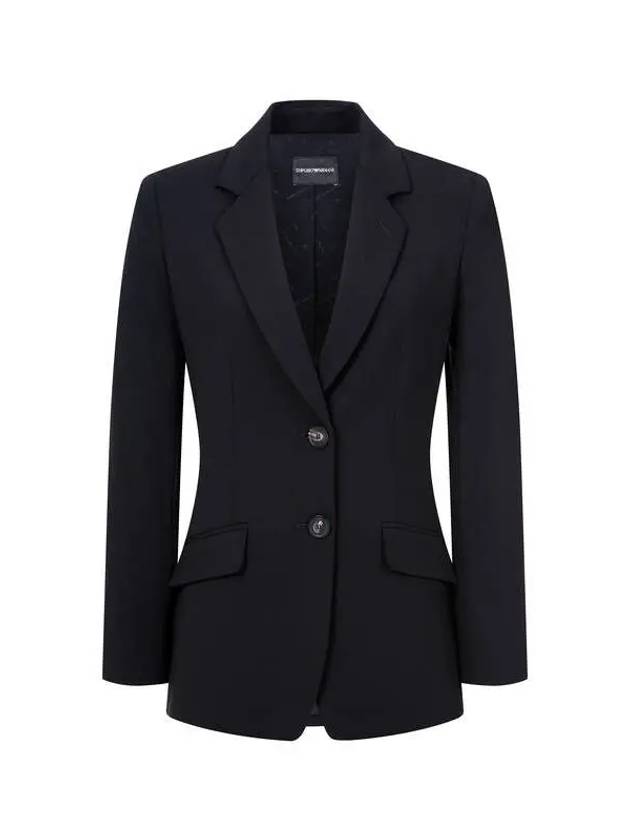 Women s Easy Wool No cheat Single Jacket Black - EMPORIO ARMANI - BALAAN 1