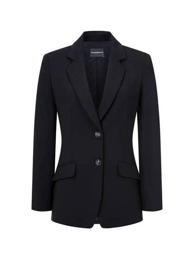 Women s Easy Wool No cheat Single Jacket Black - EMPORIO ARMANI - BALAAN 1