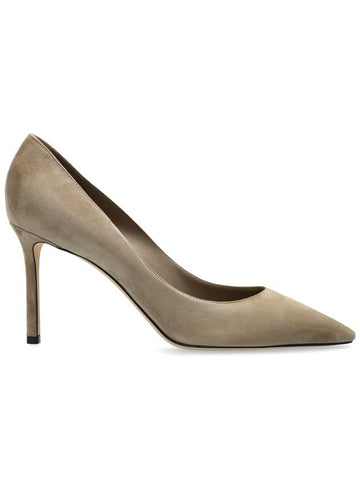 Jimmy Choo Suede Heels Romy, Women's, Grey - JIMMY CHOO - BALAAN 1