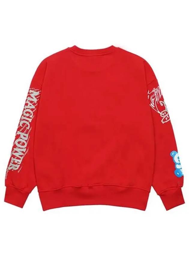 Print Organic Cotton Sweatshirt Red - GANNI - BALAAN 3