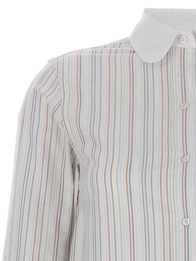 Pleated Back Striped Oxford Short Dress - THOM BROWNE - BALAAN 4