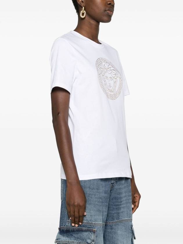 Short Sleeve T-Shirt 10142711A10145 2W110 White - VERSACE - BALAAN 4