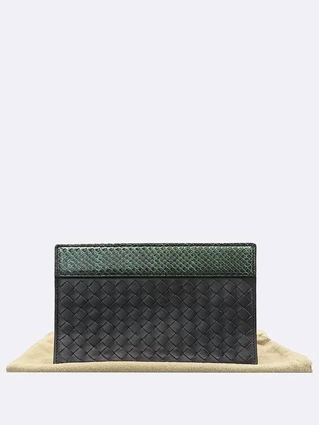 361908 Python leather black intrecciato clutch and pouch - BOTTEGA VENETA - BALAAN 1