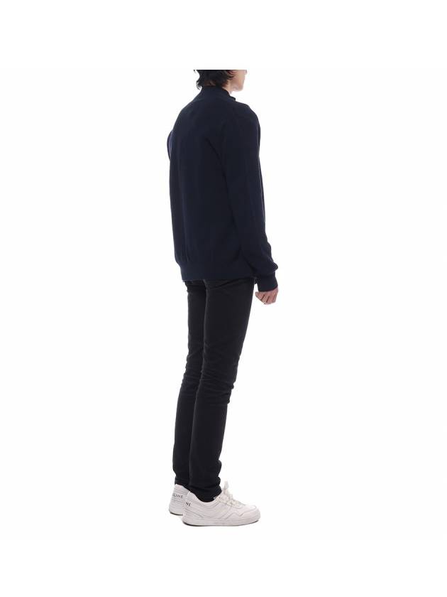 Wappen Patch Knit Zip-Up Jacket Navy - STONE ISLAND - BALAAN 7