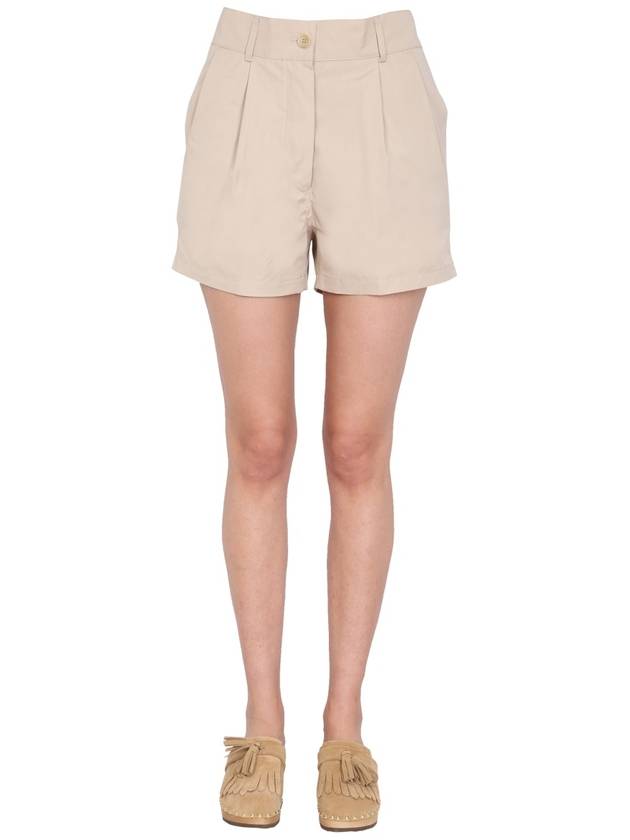 Women's High Waist Shorts Beige - ASPESI - BALAAN 2