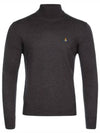 Men's Embroidered Logo Knit Turtleneck Black - VIVIENNE WESTWOOD - BALAAN 7