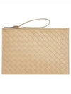 Intrecciato Strap Large Clutch Bag Porridge - BOTTEGA VENETA - BALAAN 2