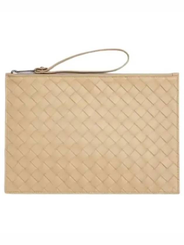 Intrecciato Strap Large Clutch Bag Porridge - BOTTEGA VENETA - BALAAN 2