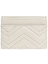 GG Marmont Matelasse Leather Card Wallet Light Grey - GUCCI - BALAAN 4