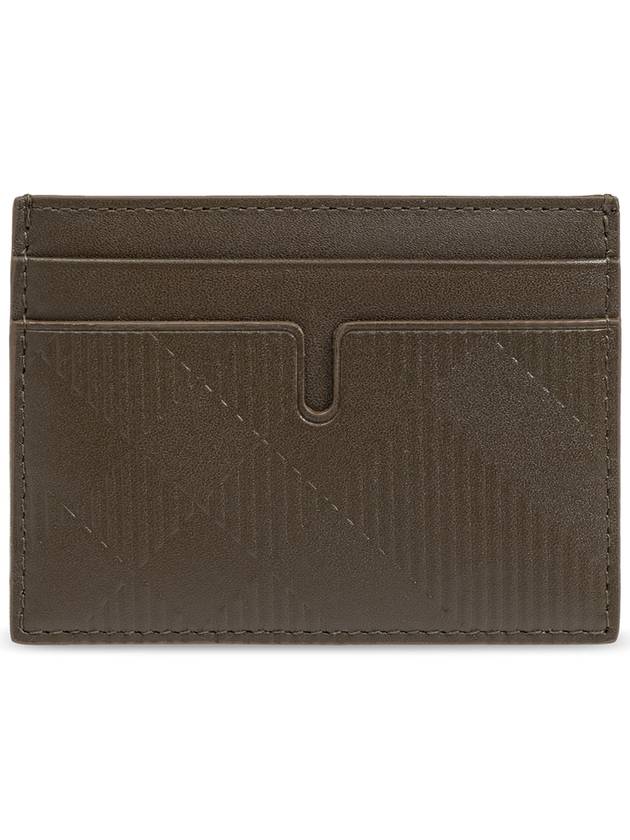 Embossed Check Leather Card Wallet Military - BURBERRY - BALAAN 1