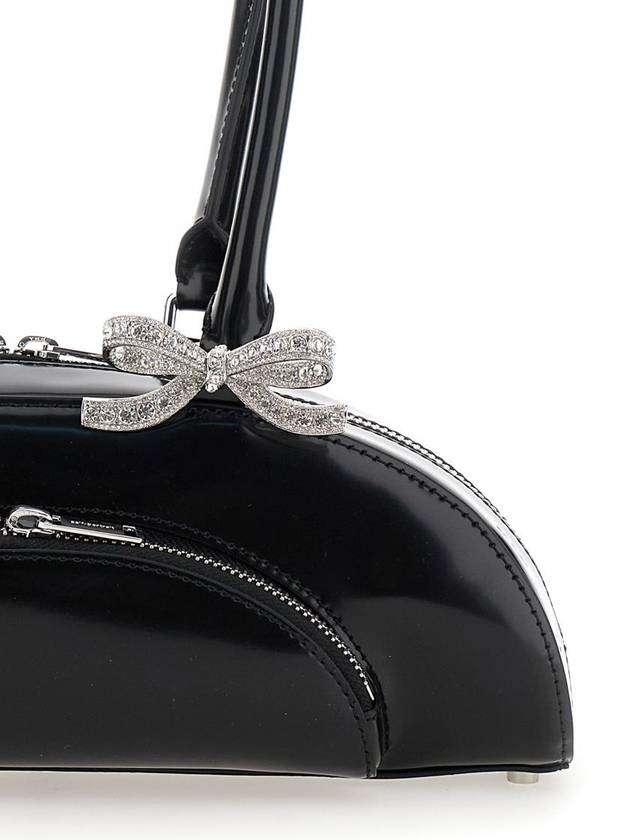 Black Shoulder Bag With Rounded Design And Bows On The Front In Leather  Woman - SELF PORTRAIT - BALAAN 3