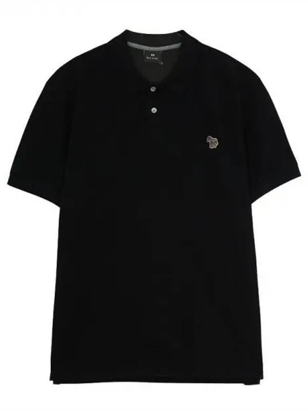 Regular Fit Zebra Logo Short Sleeve Polo Shirt Black - PAUL SMITH - BALAAN 2