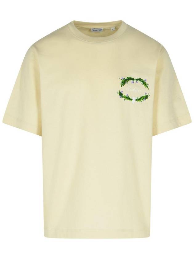 Burberry Cream Cotton T-Shirt - BURBERRY - BALAAN 1