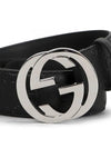 Men's Interlocking G Signature Leather Belt Black - GUCCI - BALAAN 2